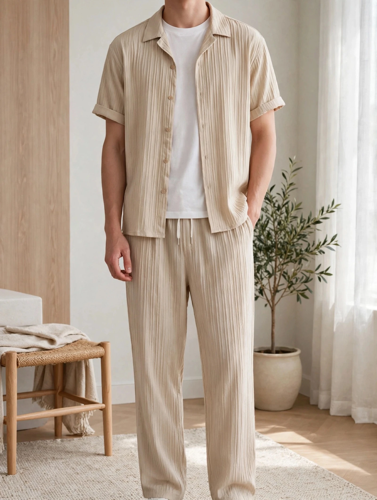 Heren zomerset grijs | shirt + broek | NIEUW  – photo 3